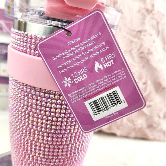 Pink Bling {Rhinestones} Stainless Steel Tumbler - Picture 6 of 6